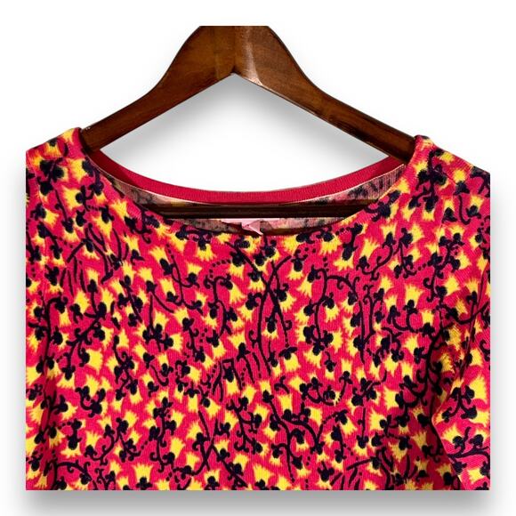 Lilly Pulitzer Anna Wool Floral Tunic Sweater Pink Orange Navy Medium - Picture 6 of 12